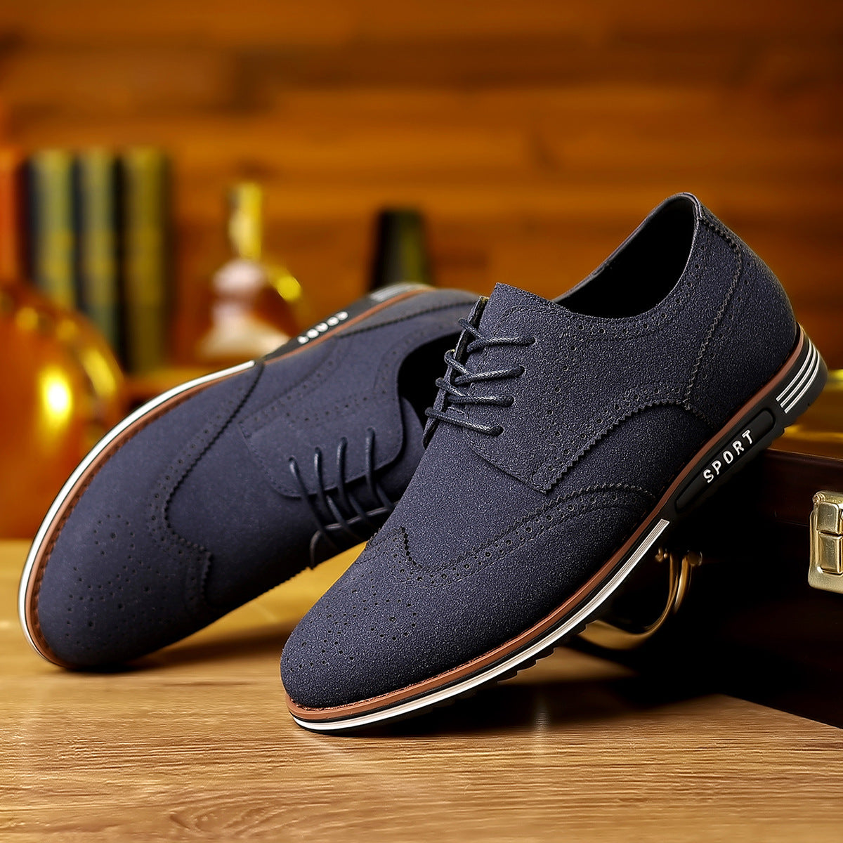 Men's Matte Low-top Suede Leather Casual Shoes