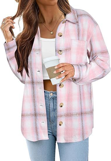 Women's Brushed Woolen Jacket Plaid