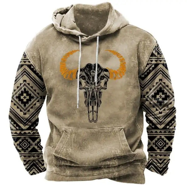 3D Printed Animal Graffiti Loose Hooded Sweater