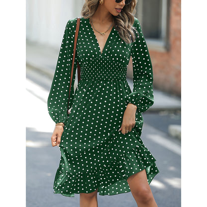 Women Polka Dot Long Sleeve Dress