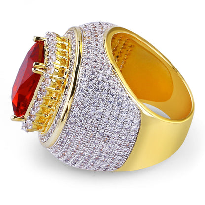 Men's Gold Plated Zircon Ring