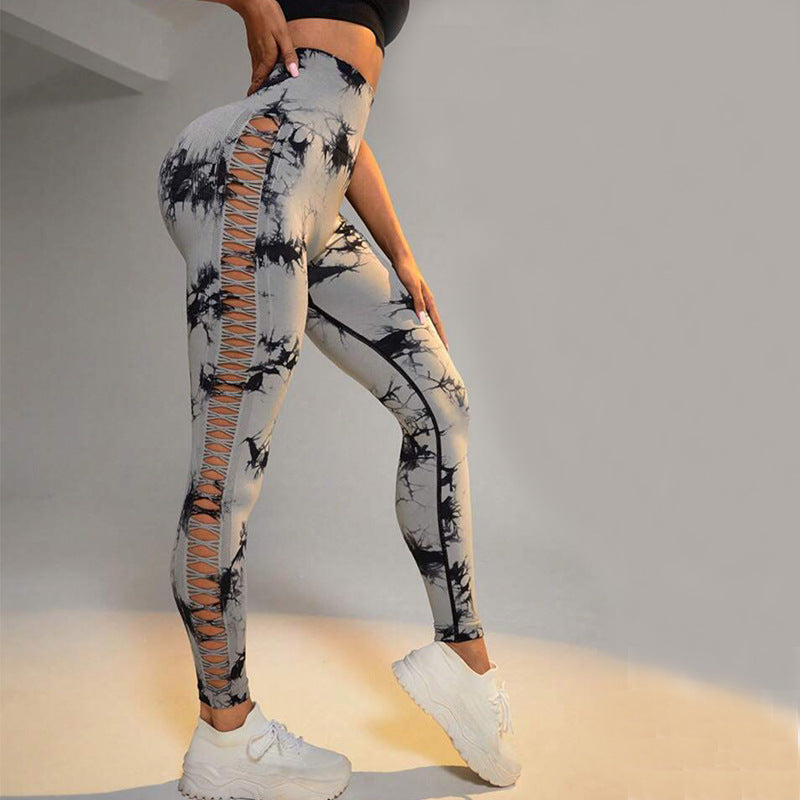 High-Waist Tie Dye Yoga Pants