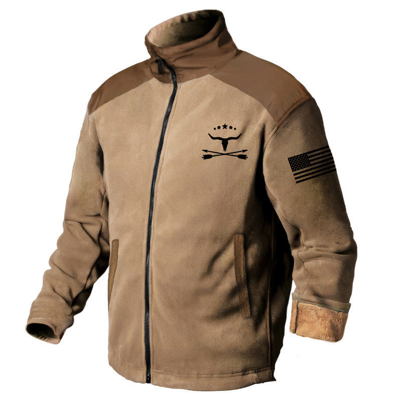 Men's Fleece-lined Turn-down Collar Coat