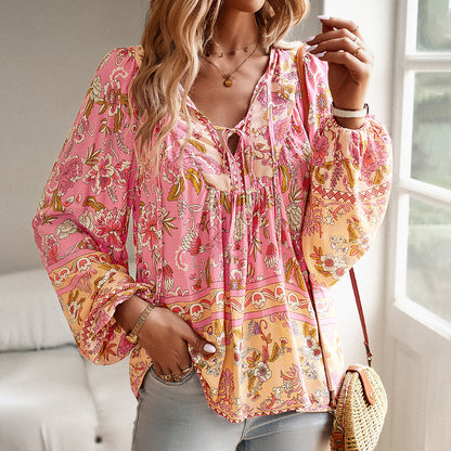 Printed Autumn And Winter Vacation Casual Shirt