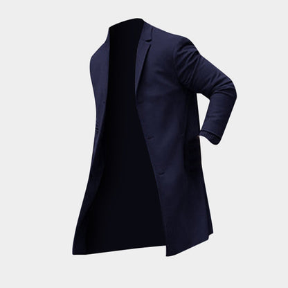 Classic Slim Fit Trench Overcoat for Men's Winter Fashion