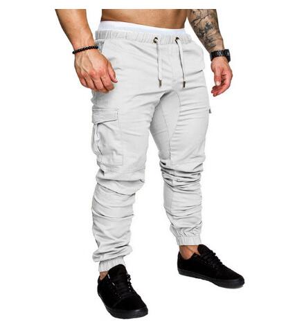 Men Casual Joggers Pants Solid Thin Cargo Sweatpants Male Multi-pocket Trousers New Mens Sportswear Hip Hop Harem Pencil Pants