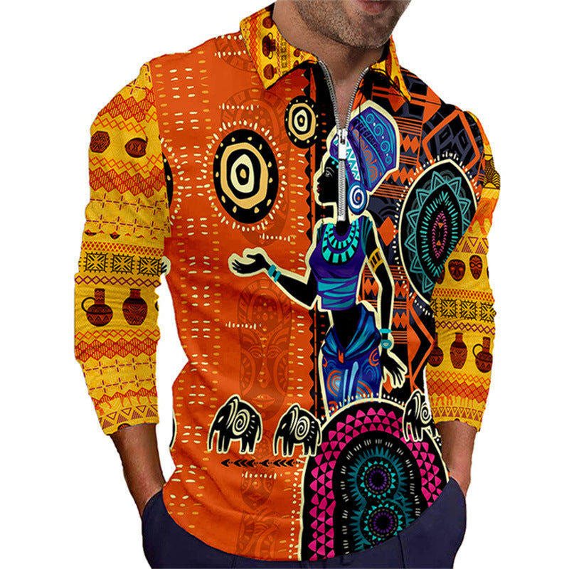 New 3D Printed Polo Shirt Short Sleeve Fashion