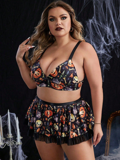 Fun Halloween Maid Costume in Plus Size for Women's Lingerie