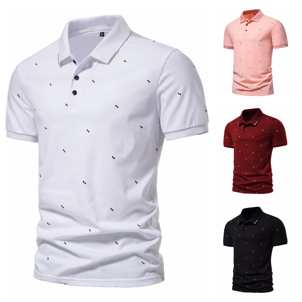Men's Short Sleeve Fashion Printed Polo Shirt