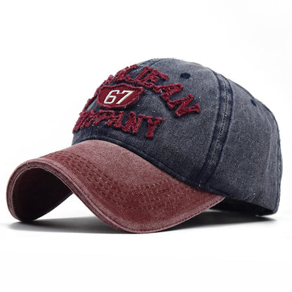 Spring Cotton Stitching And Old Washed Baseball Hat 3D Embroidery Adjustable Sunshade Hat