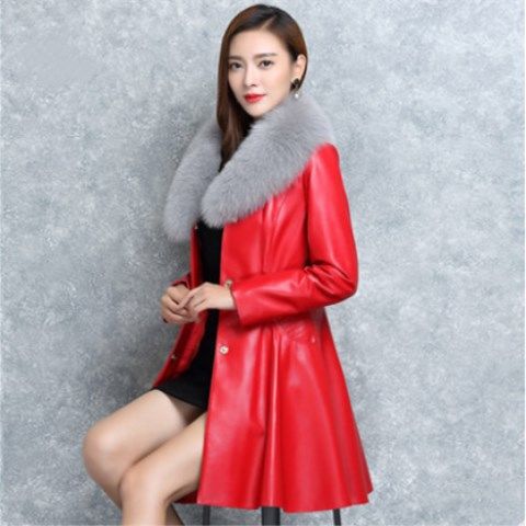 Women's Faux Fox Fur Collar Coat