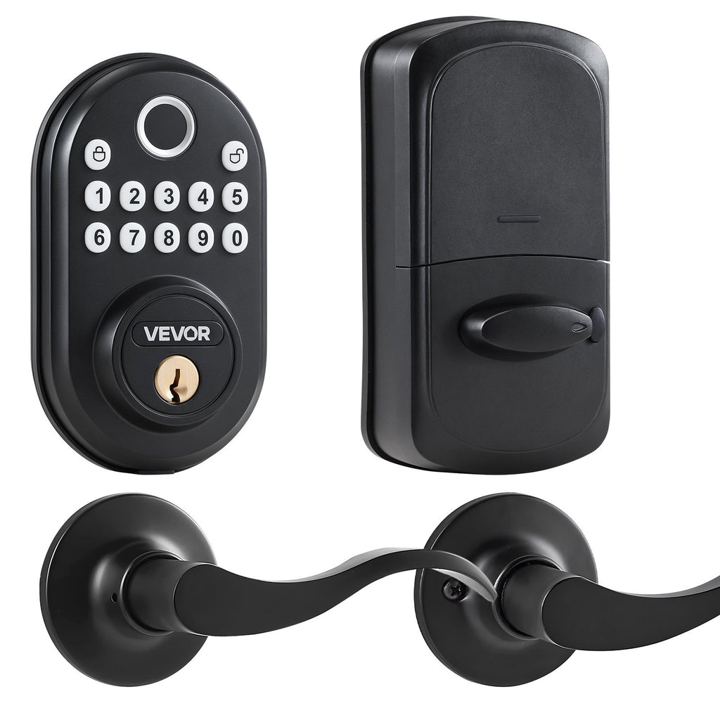 Fingerprint Door Lock With Level Handles Keyless Entry Door Lock Password