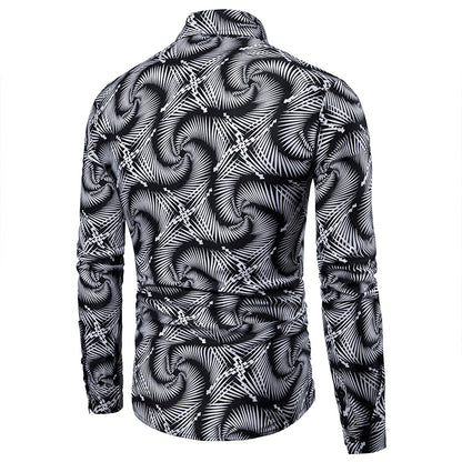 Men's Casual Printed  Long Sleeves Shirt