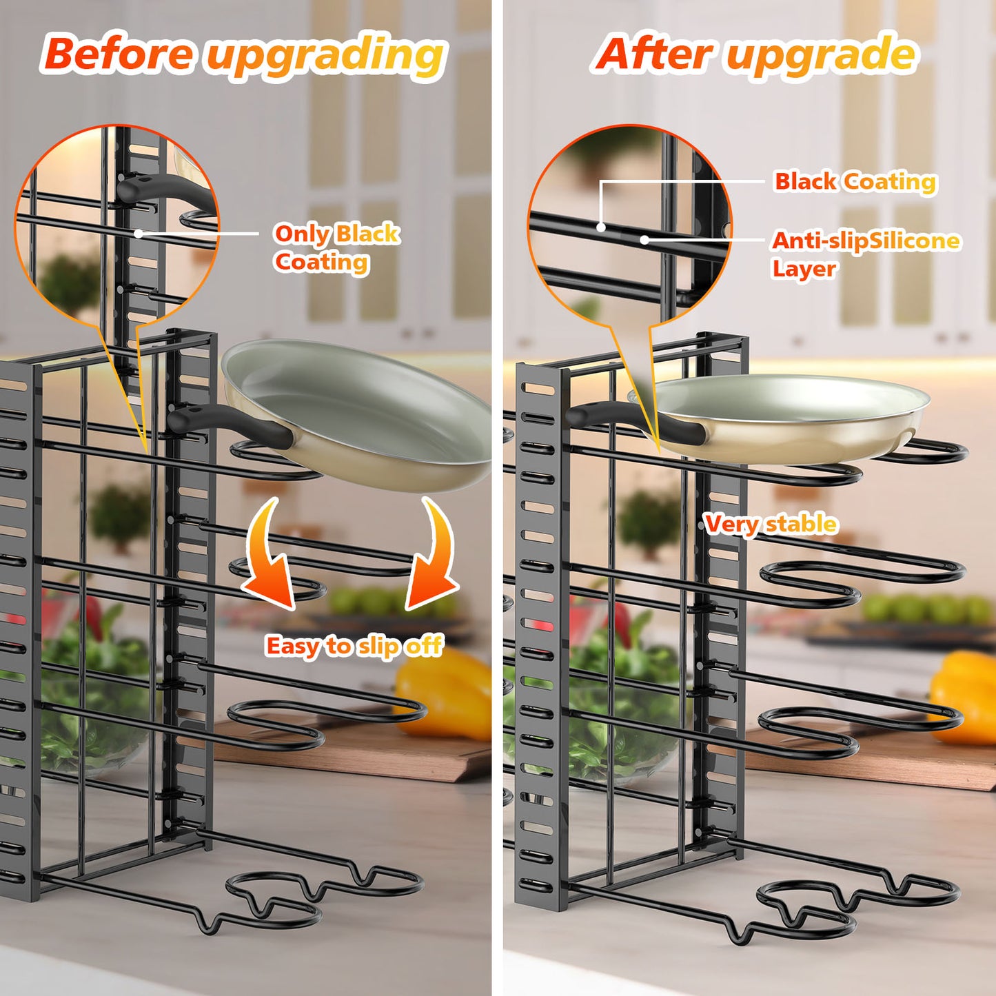 Adjustable 8-Tier Pot and Pan Organizer Rack