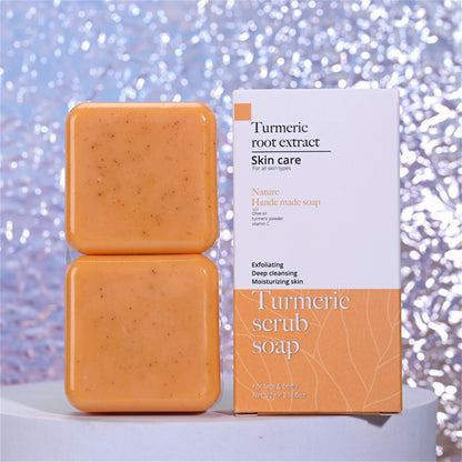 Turmeric Soap Bars: Handmade, Exfoliating, Nourishing - Pack of 2