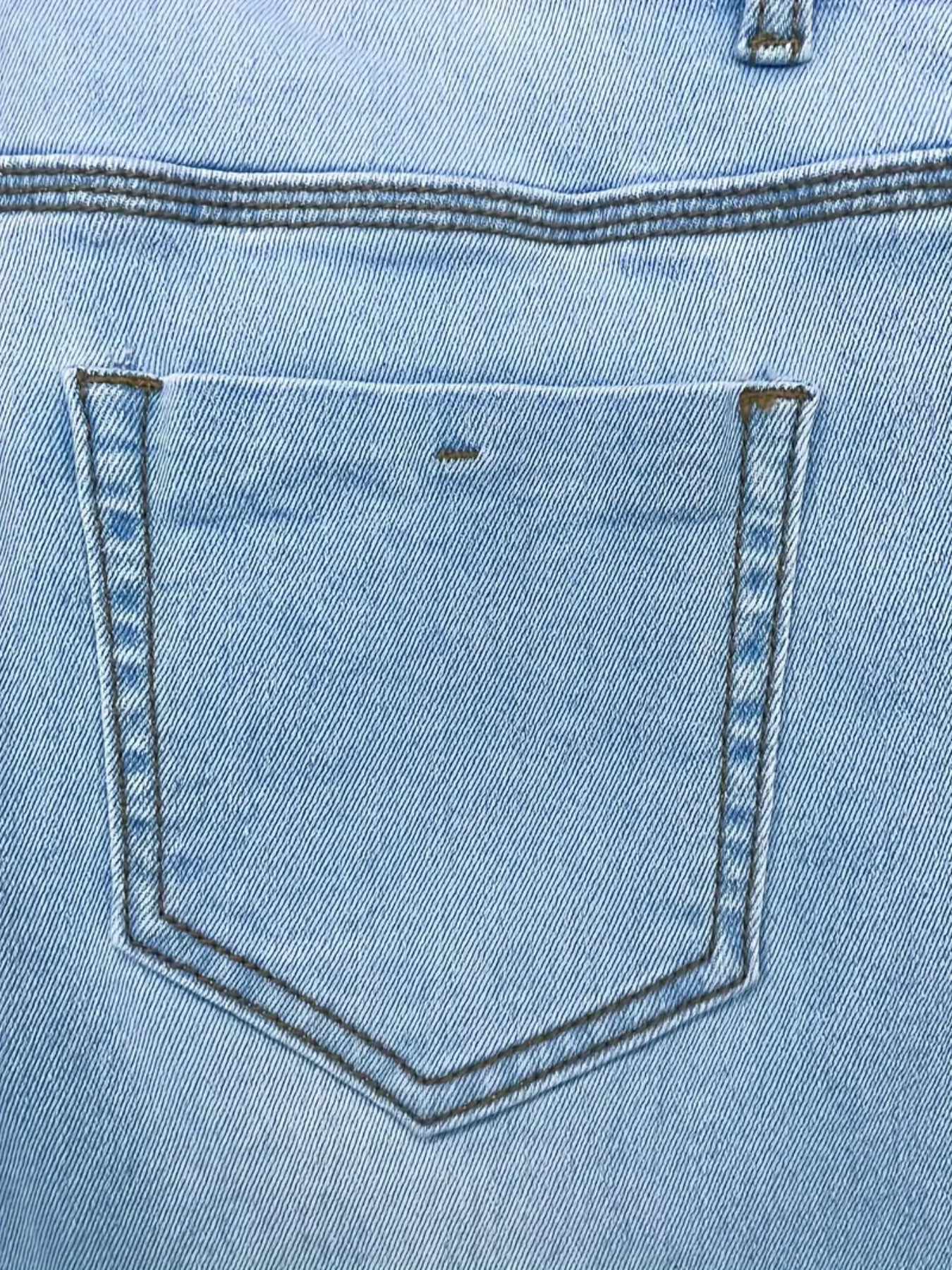 Light Blue Ripped Button-Fly Slim Jeans