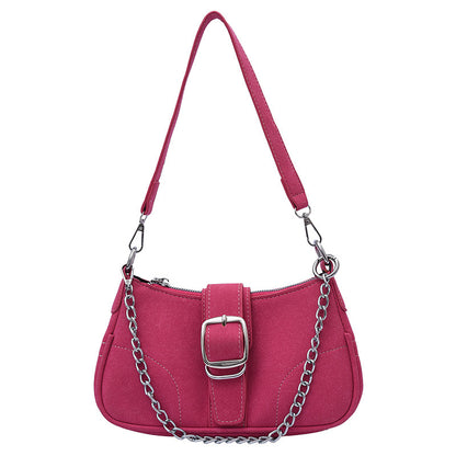 Fall And Winter Texture Solid Color Temperament Crossbody Bag