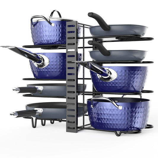 Adjustable 8-Tier Pot and Pan Organizer Rack