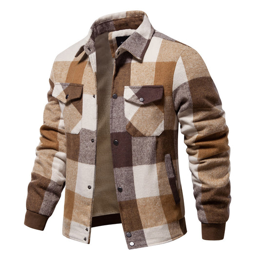 Men's Jacket Casual Plaid Coat