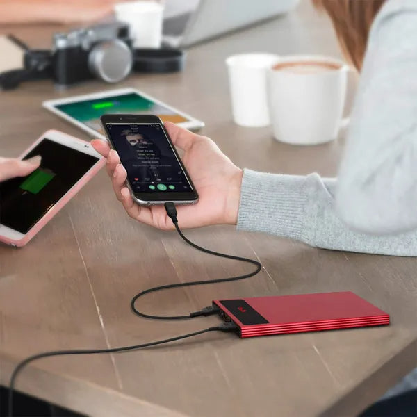 20000mAh Power Bank Ultra Thin External Battery Pack Phone Charger Dual USB Flashlight Battery Remain Display