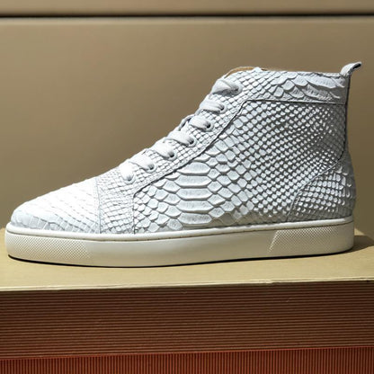 Stylish Men's Crocodile Pattern High Top Casual Shoes.