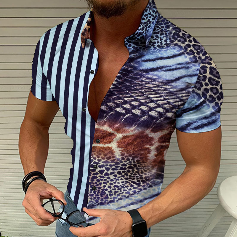 Camisa de hombre con estampado de playa de verano