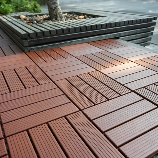 44pcs Interlocked Deck Plastic Tiles With Four-way Locking