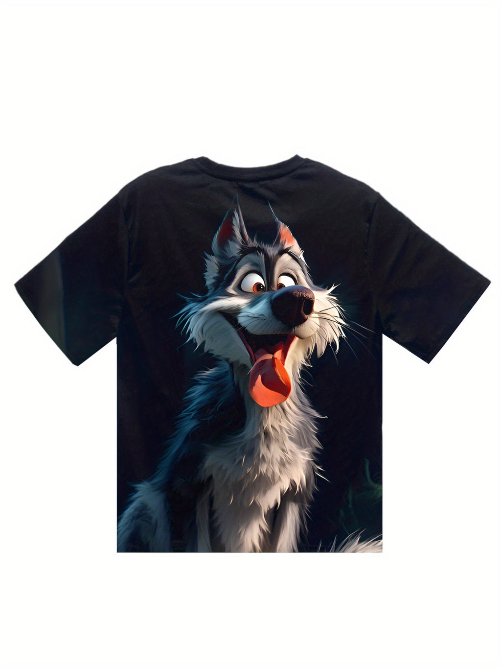 Men's 3D Wolf Print T-shirt - Casual Round Neck, Short Sleeved, Breathable Polyester - Perfect For Summer Outdoor And Casual Wear