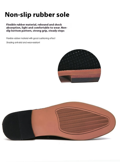 Punching Breathable Slip On Leather Shoes