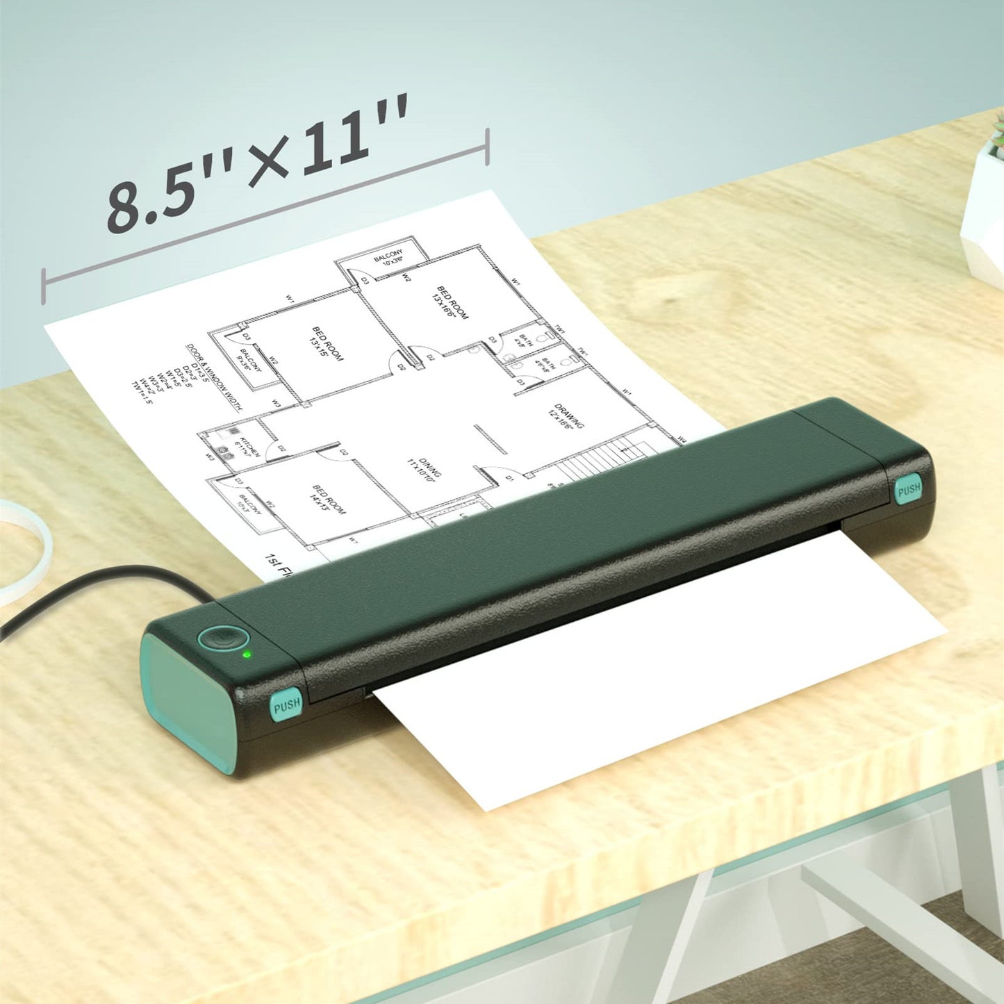 Portable Wireless Thermal Printer, Bluetooth, A4, Travel, Mobile Office, Tattoo Paper Phomemo M08F