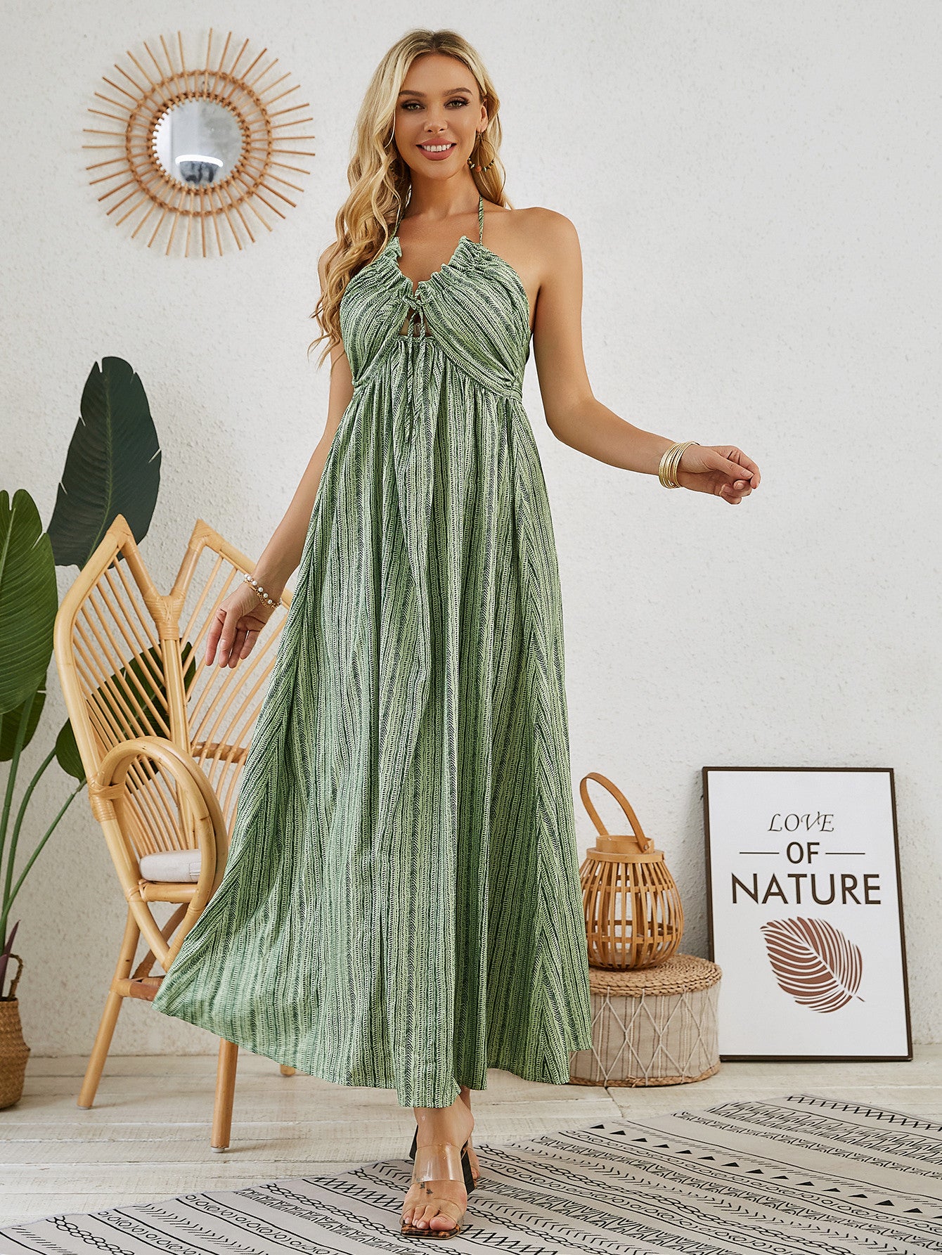 Bohemian Halter Maxi Dress