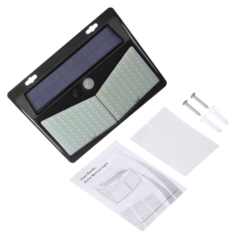 208 LED energía solar luz sensor de movimiento al aire libre patio jardín lámpara de pared impermeable