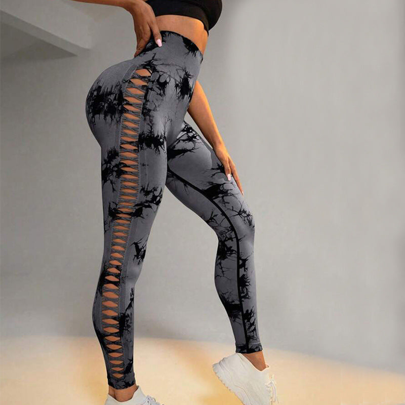 High-Waist Tie Dye Yoga Pants