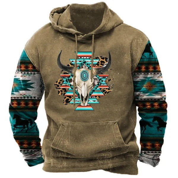 3D Printed Animal Graffiti Loose Hooded Sweater