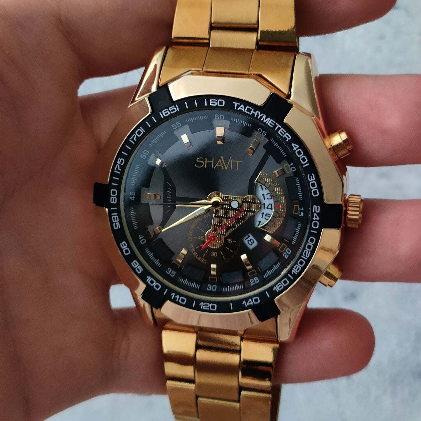 Reloj de pulsera de regalo de lujo de cuarzo de acero inoxidable clásico para hombre de oro para HOMBRE