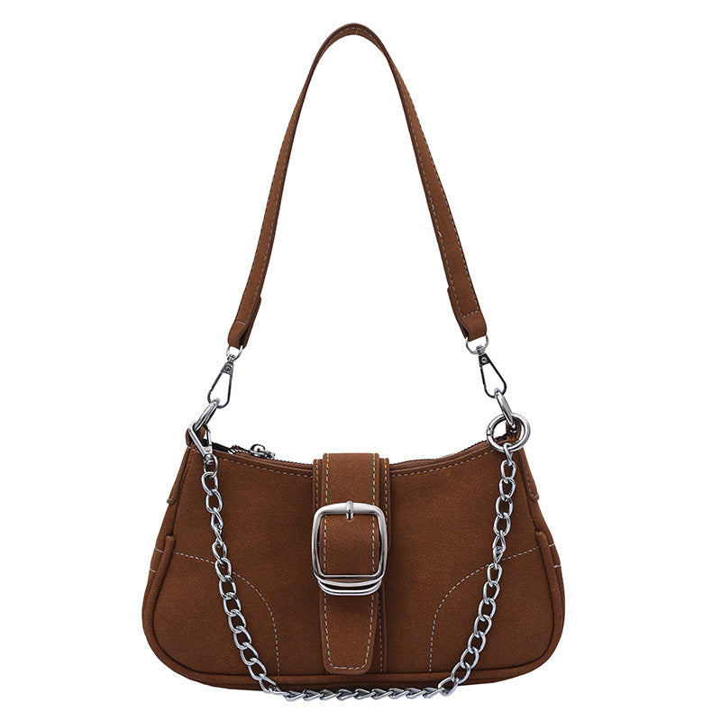 Fall And Winter Texture Solid Color Temperament Crossbody Bag