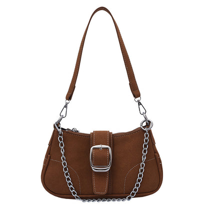 Fall And Winter Texture Solid Color Temperament Crossbody Bag