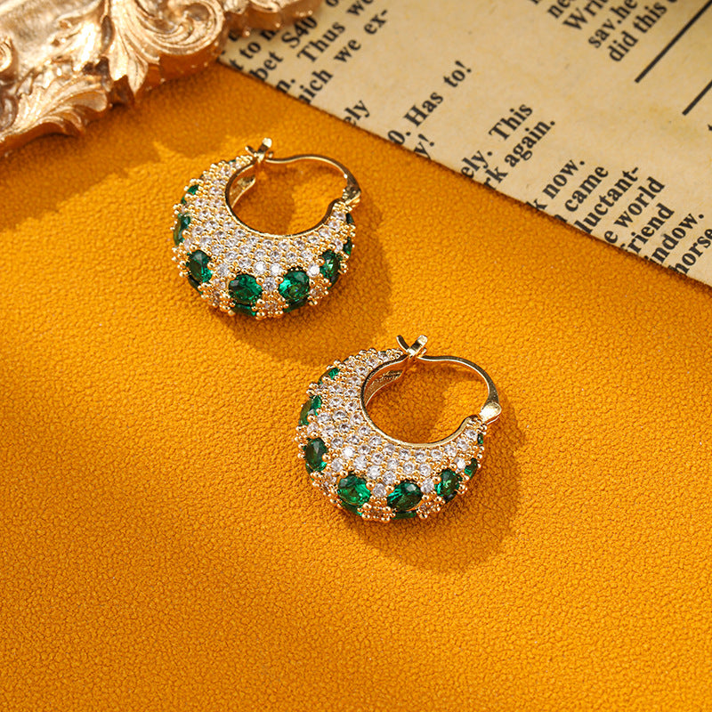 Women Fashion Micro-pave Zircon Hoop Earrings