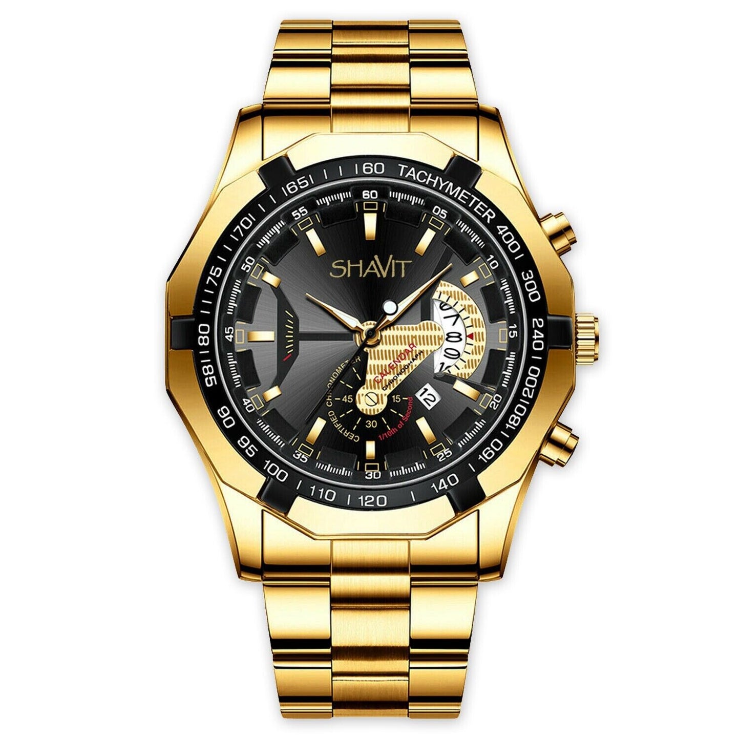 Reloj de pulsera de regalo de lujo de cuarzo de acero inoxidable clásico para hombre de oro para HOMBRE