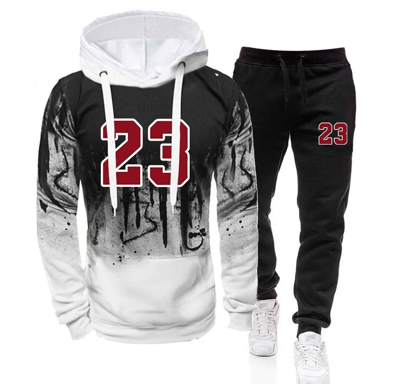 Men's Sport Suit Splashed Ink Printing Sportswear