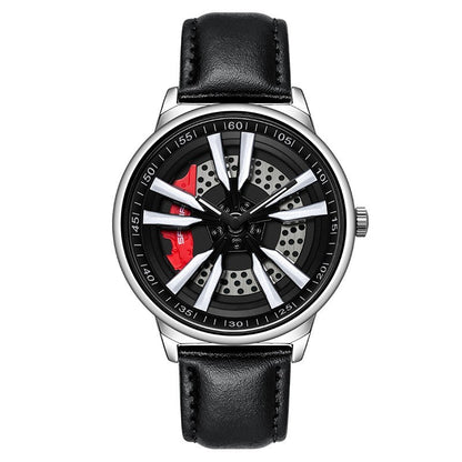 Men's Creative Cool Dial Rotating Wheel Quartz Watch