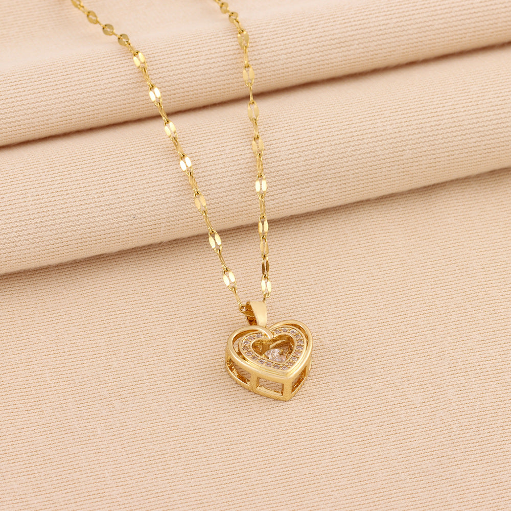 Double-layer Smart Love Titanium Steel Necklace