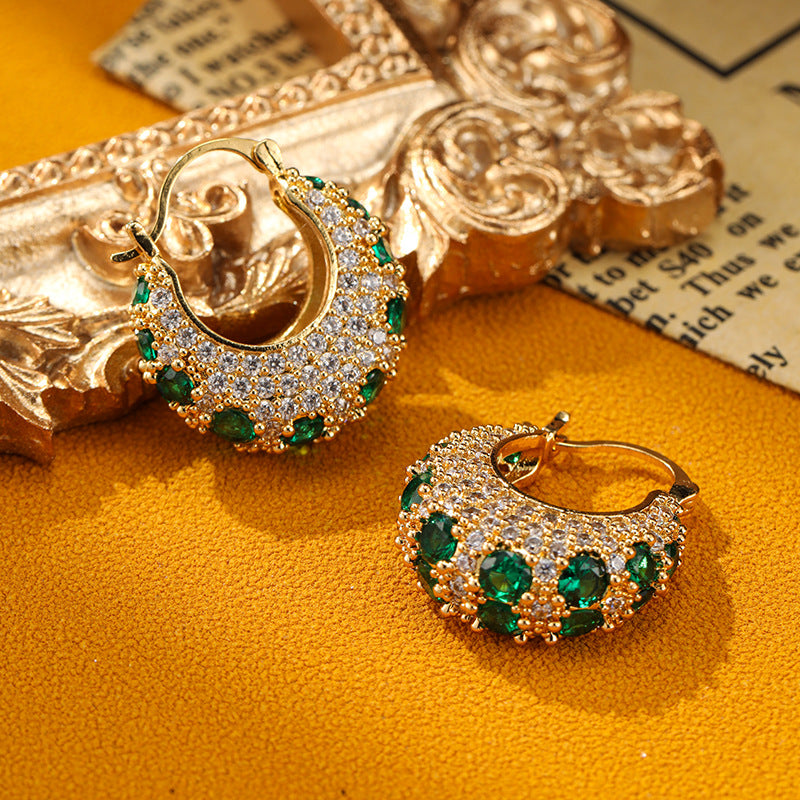 Women Fashion Micro-pave Zircon Hoop Earrings