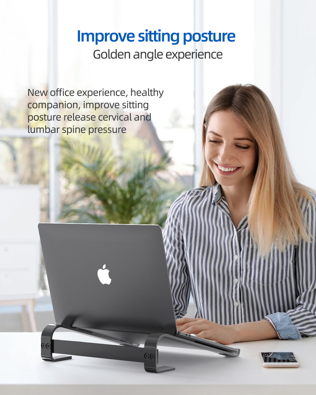 Support d'ordinateur portable amovible portable support d'ordinateur portable ergonomique amovible ventilé en aluminium