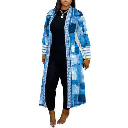 Women Long Sleeve Stitching Loose Commuter Trench Coat