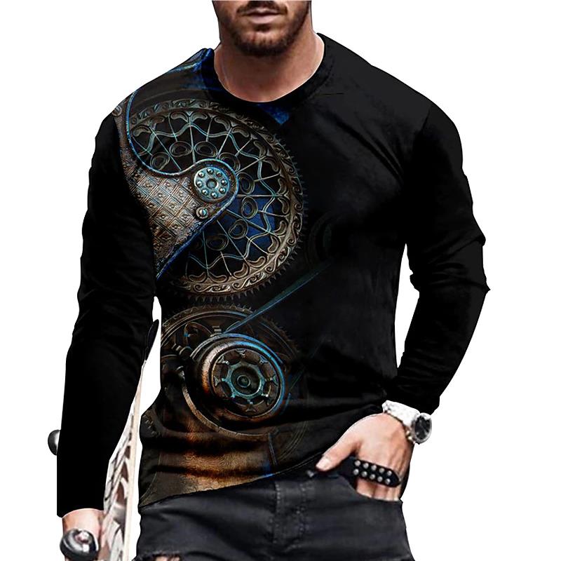 Men's Clothing Long-sleeved Round Neck T-shirt