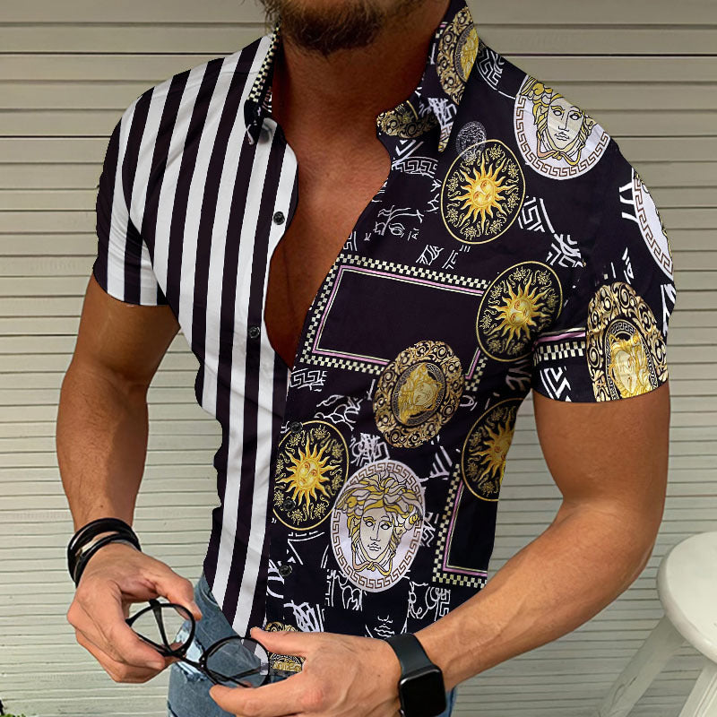 Camisa de hombre con estampado de playa de verano