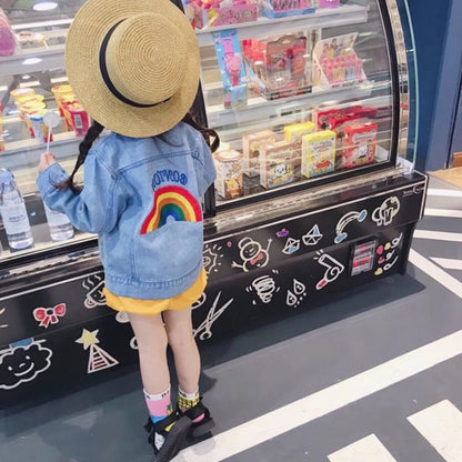 Children's Rainbow Denim Boys And Girls Denim Jacket