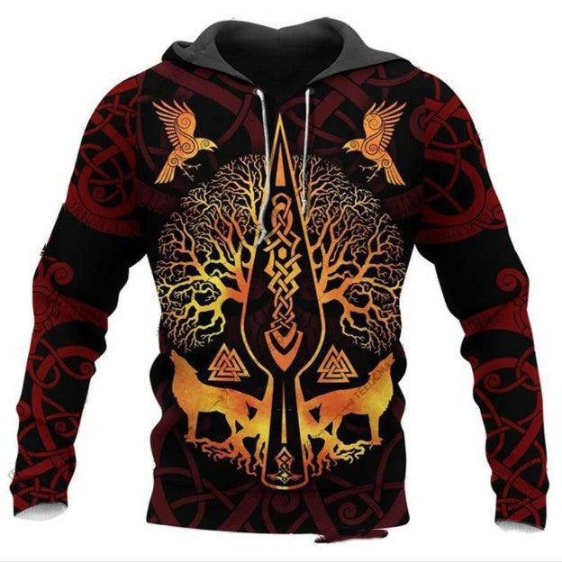 Printed Street Fashion Hoodie Man