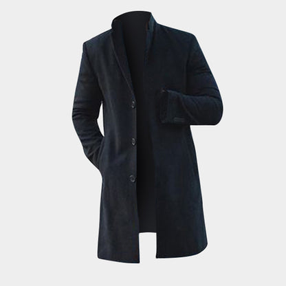 Classic Slim Fit Trench Overcoat for Men's Winter Fashion